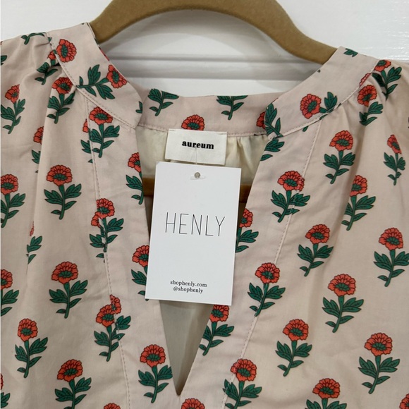 AUREUM Rose Print Puff Sleeve Midi Dress - Picture 5 of 7